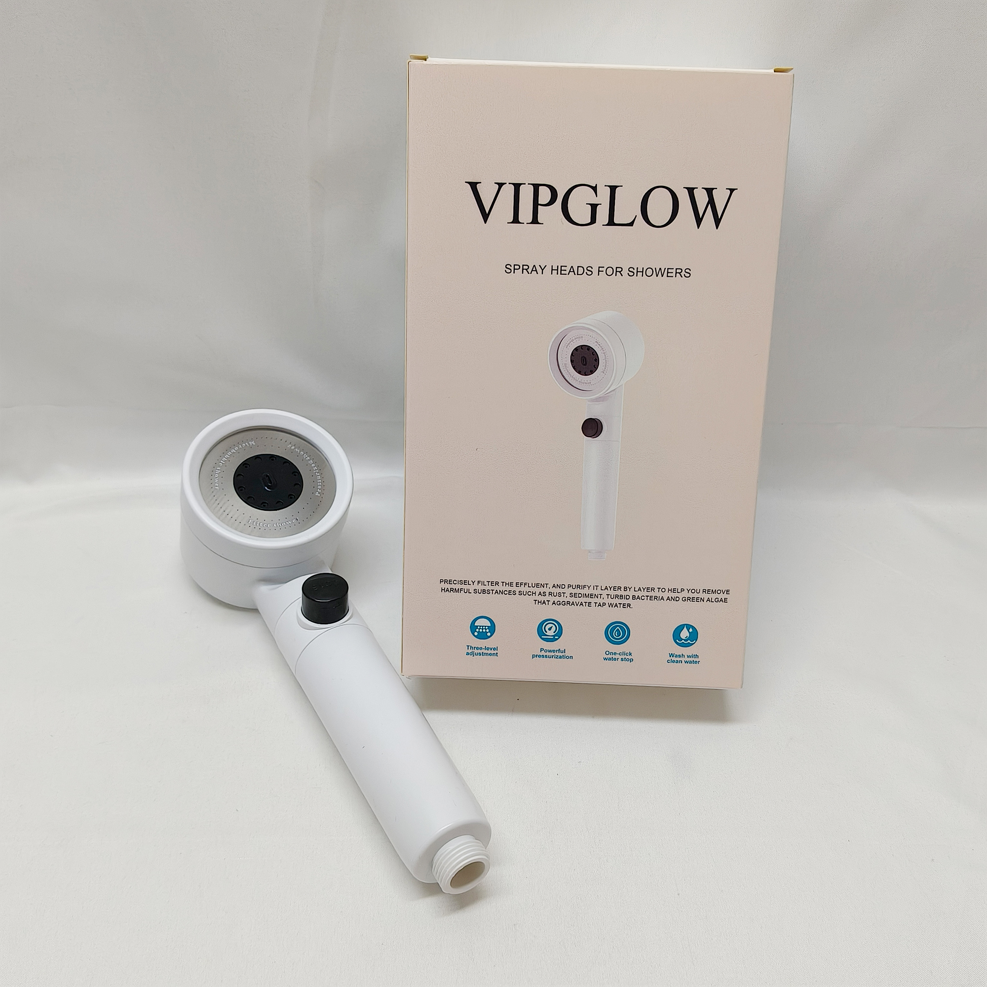 VIPGLOW-Spray heads for showers,Filtered Shower Head with Handheld, High Pressure 4+1 Spray Mode Showerhead with Filters, Built-in Power Wash for Hard Water - Image 8